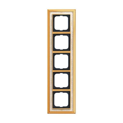 Cover frame 5gangs polished brass decor ivory white  BuschDynasty
