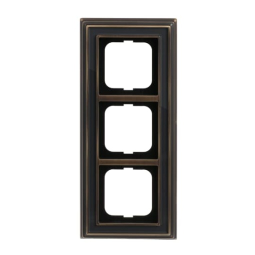 Cover frame 3gangs antique brass anthracite  BuschDynasty