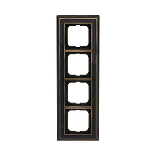 Cover frame 4gangs antique brass anthracite  BuschDynasty