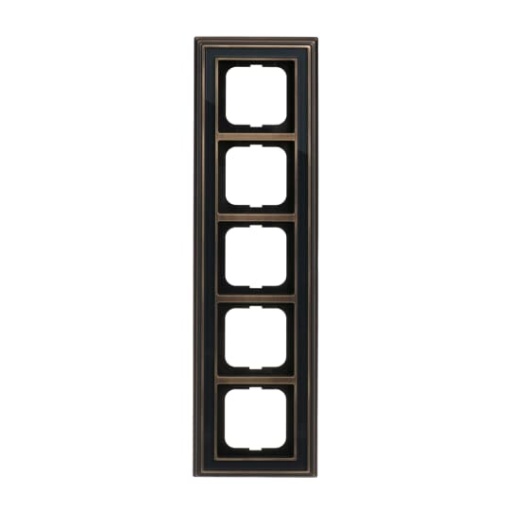 Cover frame 5gangs antique brass anthracite  BuschDynasty