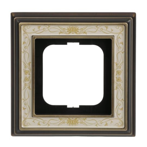 Cover frame 1gangs antique brass decor ivory white  BuschDynasty