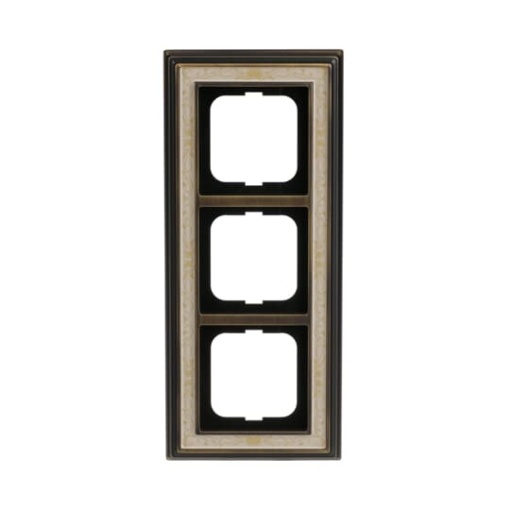 Cover frame 3gangs antique brass decor ivory white  BuschDynasty