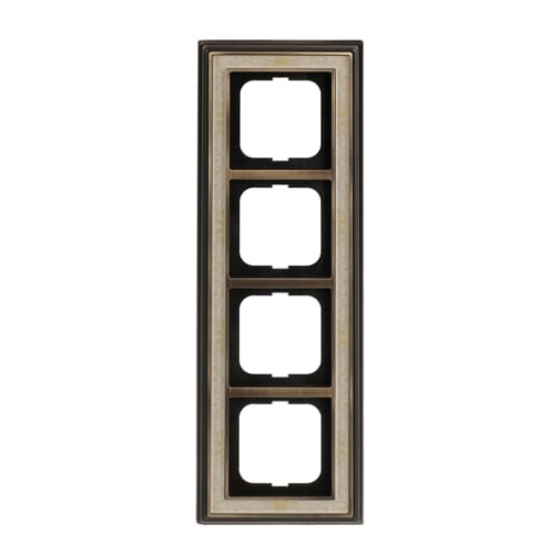 Cover frame 4gangs antique brass decor ivory white  BuschDynasty