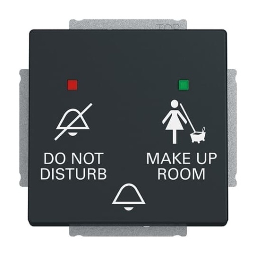 Bell pushswitch DND  MUR insert DND MUR and Symbol bell Single push button 1P pole 1NO black matt  Platform 63