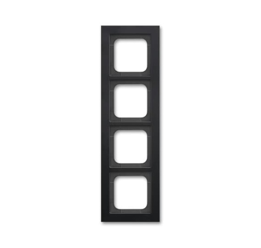 Cover frame 4gang black matt  Buschaxcent pur