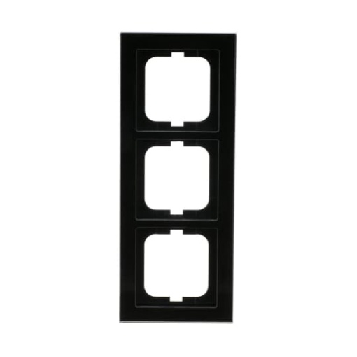 Cover frame 3gang glass black  Buschaxcent pur