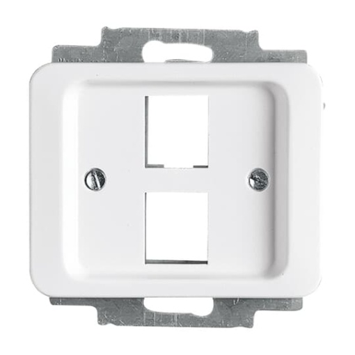 Cover plate Modular Jack 2 gang studio white  alpha
