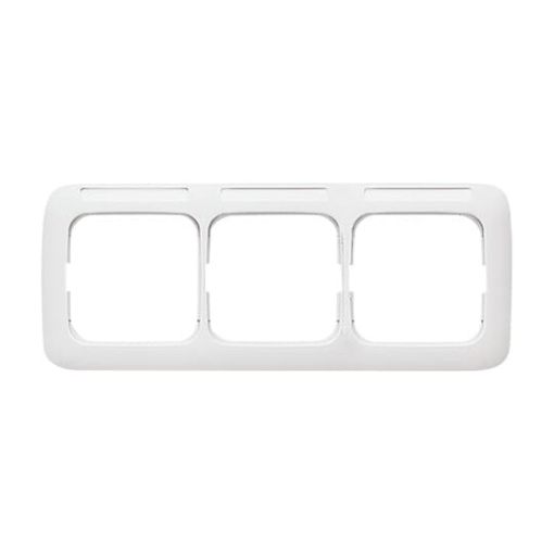 Cover frame with labelling field horizontal 3gang alpine white  Reflex SI