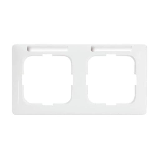 Cover frame with labelling field horizontal 2gang alpine white  Reflex SI Linear