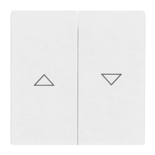 Rocker with legend Symbol "arrows" 2 gangs, for Venetian blind, Two-part rocker studio white - Platform 63