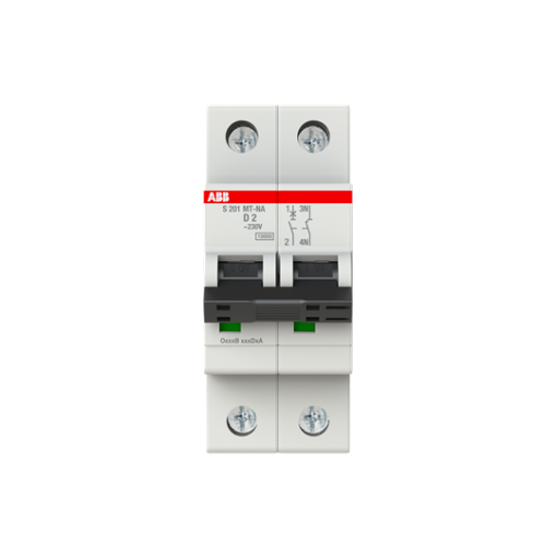 Miniature Circuit Breakers MCBs  S200MT  1PN  2 A  D