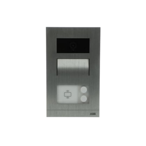 Mini video outdoor station, 2 pushbuttons, with ID card readerRFID, 2 buttons, aluminium