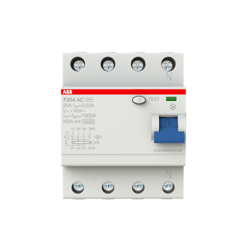 Residual Current Circuit Breaker  - 4P - Type AC - 30 mA - 25 A