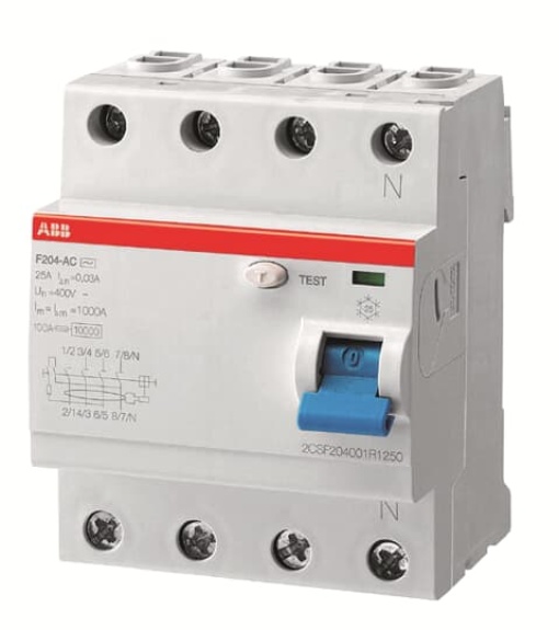Residual Current Circuit Breaker  - 4P - Type AC - 30 mA - 25 A