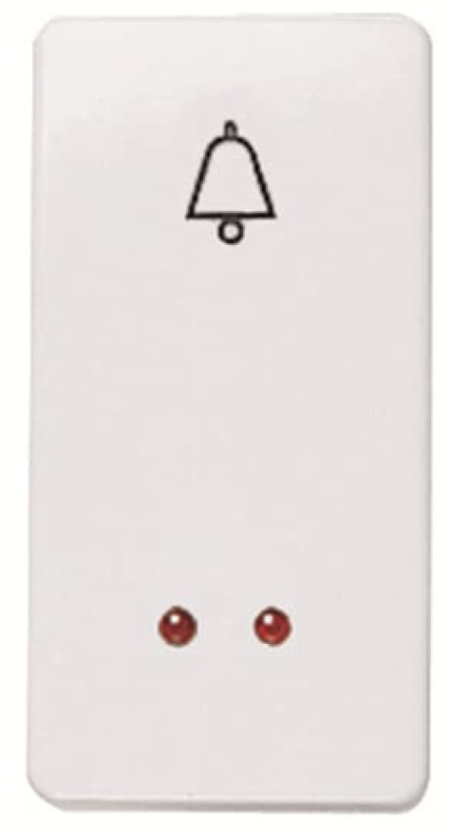 Pushbutton Single push button Rocker 1 pole Symbol bell Alpin White  Stylo