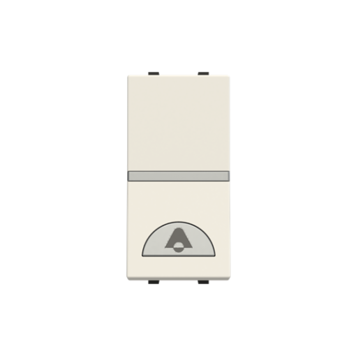 Pushbutton SP with bell symbol  1M  White Symbol bell Single push button Rocker 1 pole White  Zenit