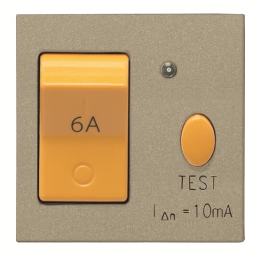 Built-in device MCB  RCD 1PN 2 6 A Type A Champagne - Zenit
