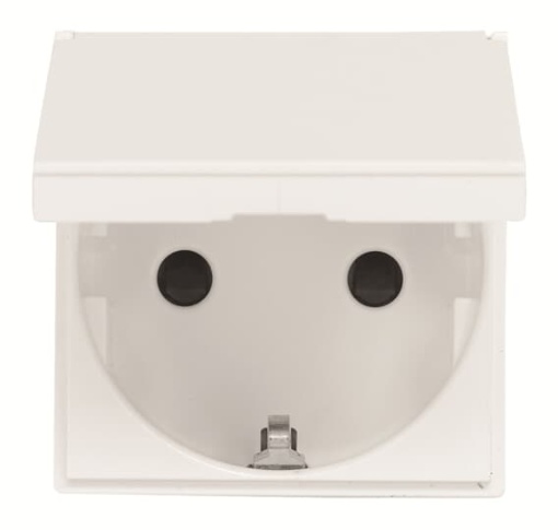 Socket outlet Schuko Without imprint with Hinged Lid White  - Zenit