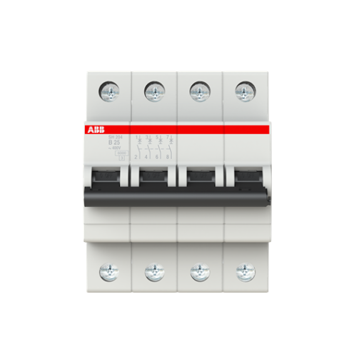 Miniature Circuit Breaker - SH200 - 4P - 25 A - B - AC 6 kA