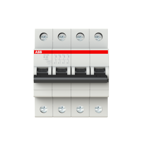 Miniature Circuit Breaker - SH200 - 4P - 20 A - B - AC 6 kA