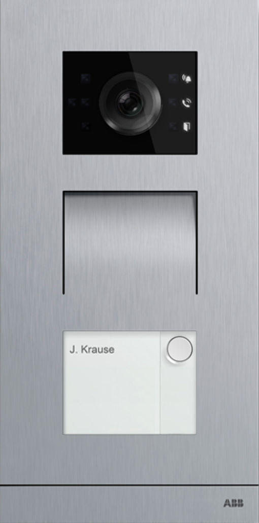 Video outdoor station, 1 pushbutton, 1 buttons, stainless steel