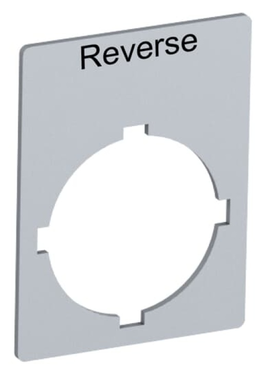 Rectangular legend plate 29,6x39 mm aluminum with text Reverse Legend Plate