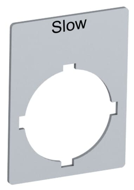 Rectangular legend plate 29,6x39 mm aluminum with text Slow Legend Plate