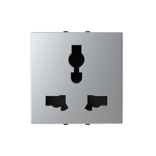 Socket outlet multi-std Without imprint Silver  - Zenit