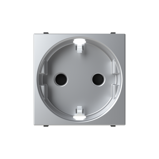 Socket outlet Schuko Without imprint Silver  - Zenit