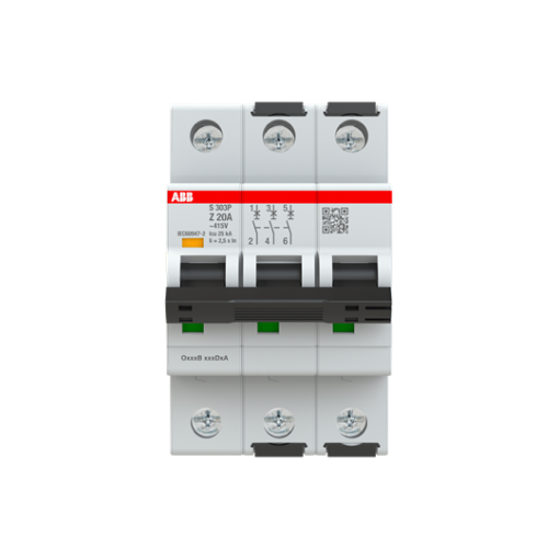 Miniature Circuit Breaker - S300P - 3P - 20 A - Z - 400 V 25 kA