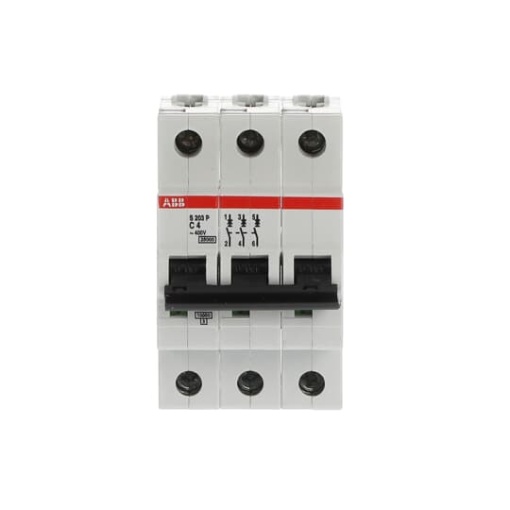 Miniature Circuit Breaker - S200P - 3P - 4 A - C - AC 25 kA