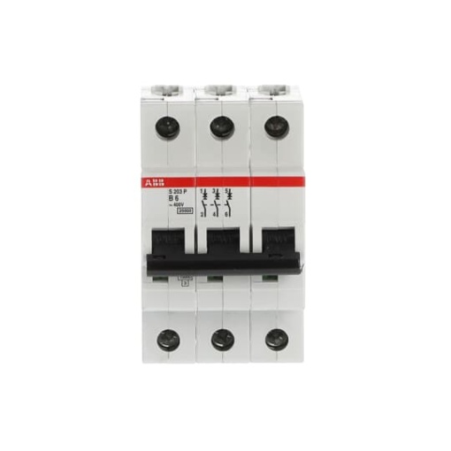 Miniature Circuit Breaker - S200P - 3P - 6 A - B - AC 25 kA