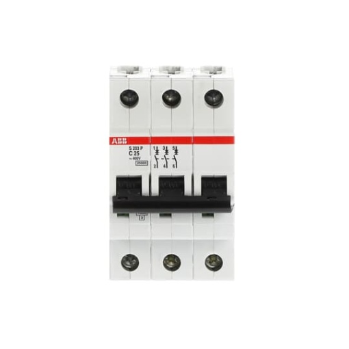 Miniature Circuit Breaker - S200P - 3P - 25 A - C - AC 25 kA