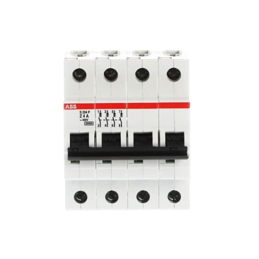 S204P-Z4 Miniature Circuit Breaker - 4P - Z - 4 A