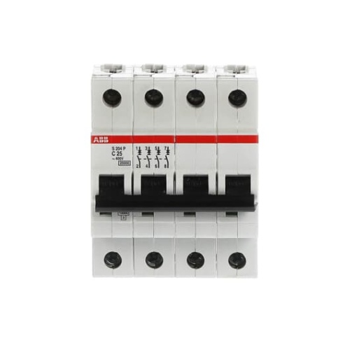 Miniature Circuit Breaker - S200P - 4P - 25 A - C - AC 25 kA