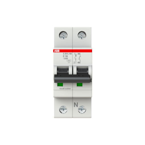 Miniature Circuit Breaker - S200L - 1PN - 16 A - C - AC 4.5 kA