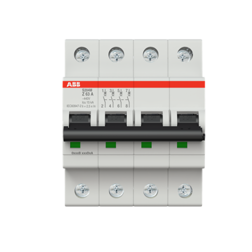 Miniature Circuit Breaker - S200M - 4P - 63 A - Z - AC 10 kA