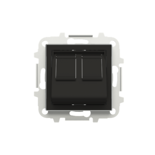 Cover data Data connection 2 gang Black - Sky Niessen
