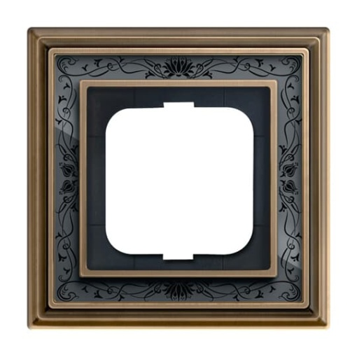 Cover frame 1-gang antique brass decor anthracite - Busch-Dynasty