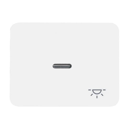Rocker with legend Symbol "light" with Small Transparent Calotte for Switchpush button, Single rocker studio white - alpha