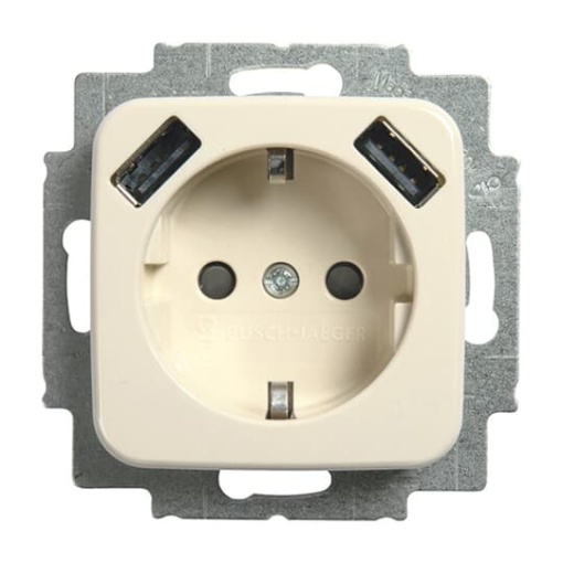 SCHUKO USB-Socket insert with USB AA white  - Busch-Duro 2000 SI