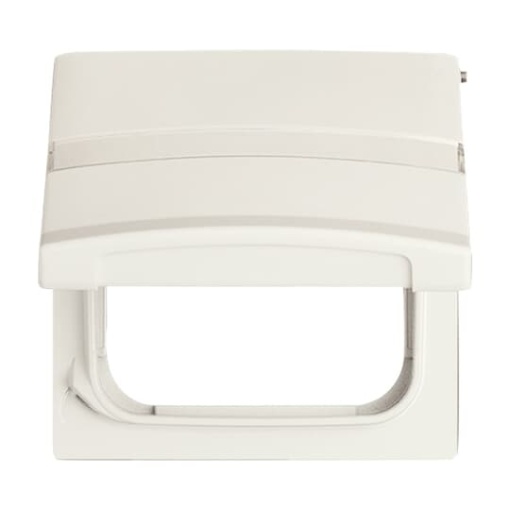Intermediate Ring with labelling field with Hinged Lid Cover plates Busch-Duro 2000 SI and Reflex SI white - Allwetter 44 IP 44