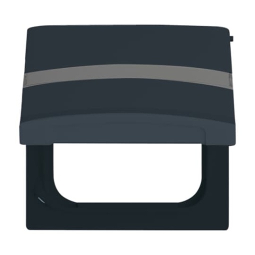 Intermediate Ring with labelling field with Hinged Lid Cover plates Busch-Duro 2000 SI and Reflex SI anthracite - Allwetter 44 IP 44