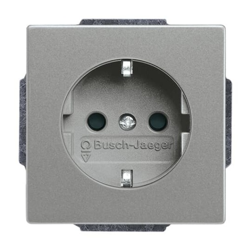 SCHUKO socket insert Without imprint Safety Shutter grey metallic  - Platform 63