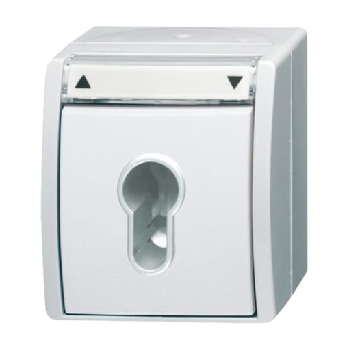 Venetian blind key switch with labelling field Key, 1-pole switch 2P alpine white - ocean