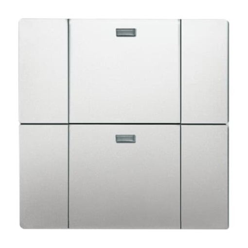 WaveLine Wall sensor 2-gang Wireless stainless steel - Pure Stainless Steel