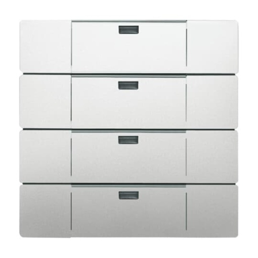 WaveLine Wall sensor 4-gang Wireless stainless steel - Pure Stainless Steel