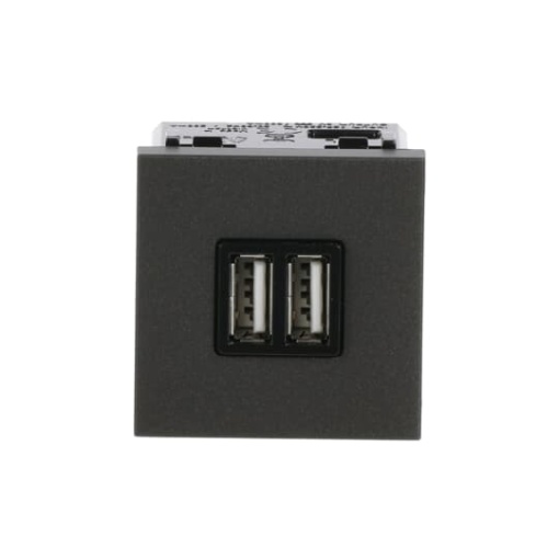 USB charger 1.500mA, 2-gang - 2M - Anthracite Breakout cable with USB A Anthracite  - Zenit