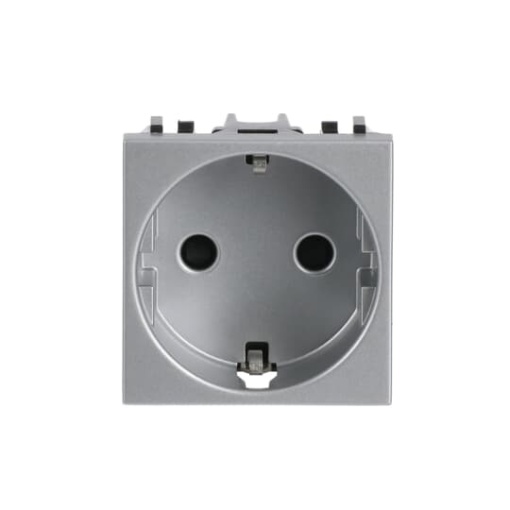 Socket outlet Schuko Without imprint Silver  - Zenit