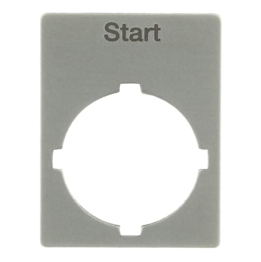 Rectangular legend plate 29,6x39 mm aluminum with text Start Legend Plate
